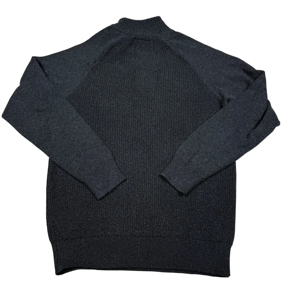 NWT Weatherproof Recycled Button Up Mock Neck Sweater Dark Gray Size‎ M